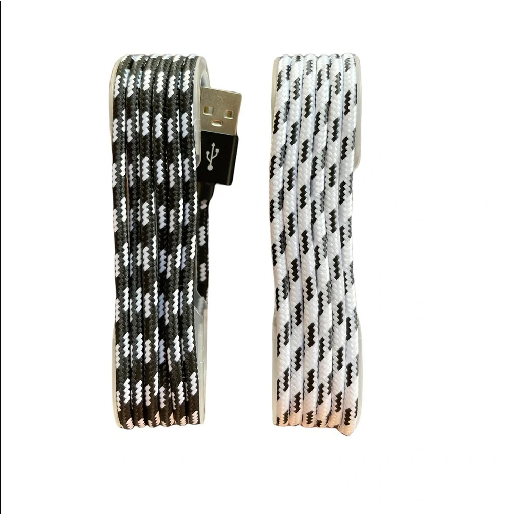 Set of 2 Premium USB Cables Compatible with iPhone Plug Charging Cable Sync 5Ft