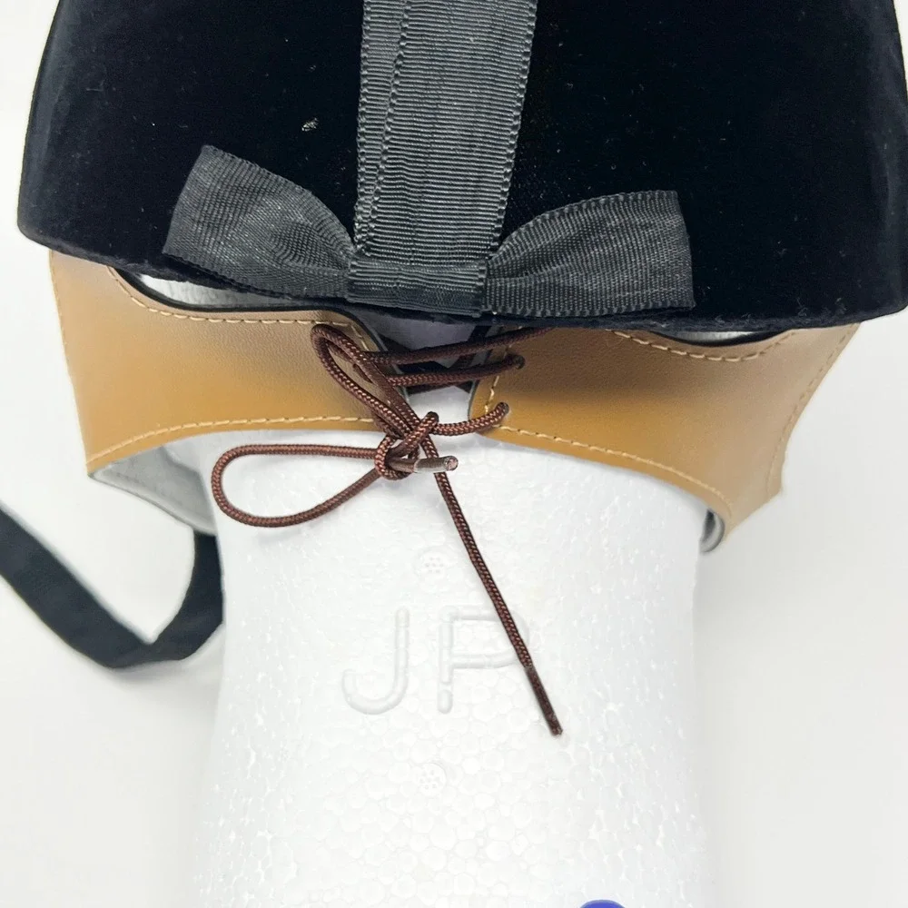 Vintage IRH Olympian Riding Helmet Size 7 Black Velvet Prop Missing Pad