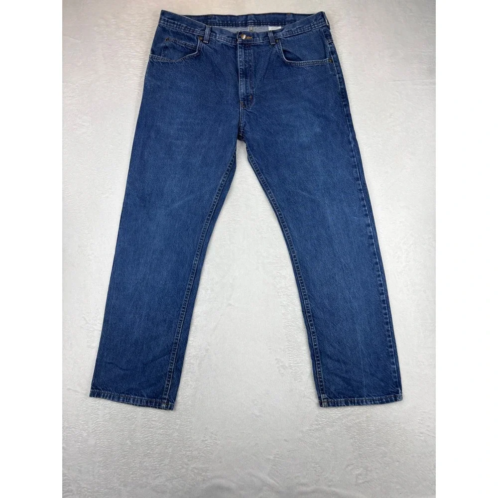Key Industries Mens 38x32 Carpenter Jeans Grungy Deep Blue Washed Denim