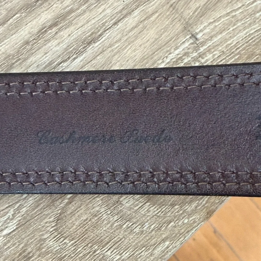 John W. Nordstrom Men's Brown Cahemere Suede Belt Leather Silver Buckle Size 36