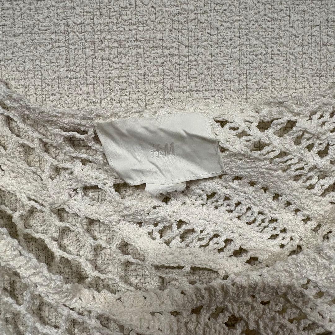 Amazing atmosphere ✨ H&M Crochet Knit Design Top Layering White
