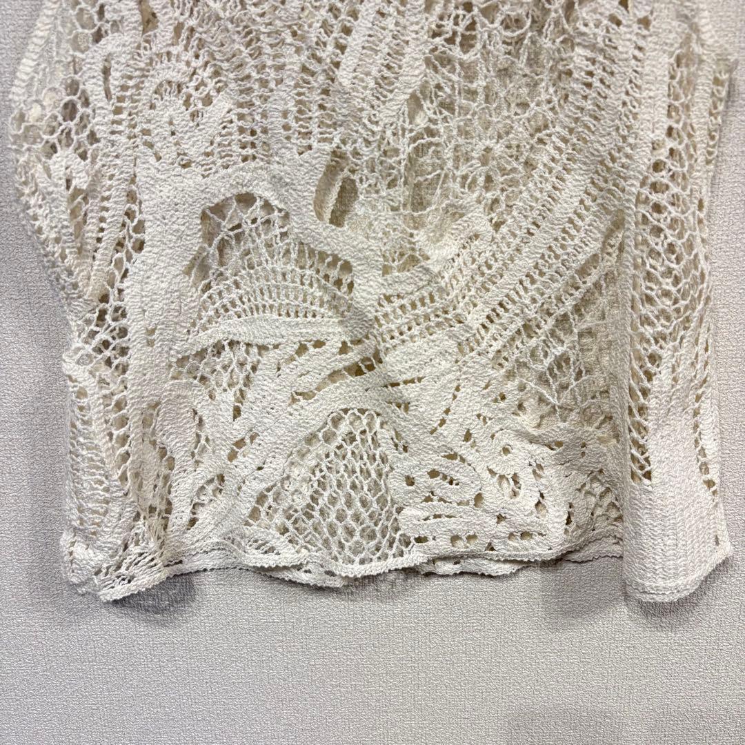 Amazing atmosphere ✨ H&M Crochet Knit Design Top Layering White