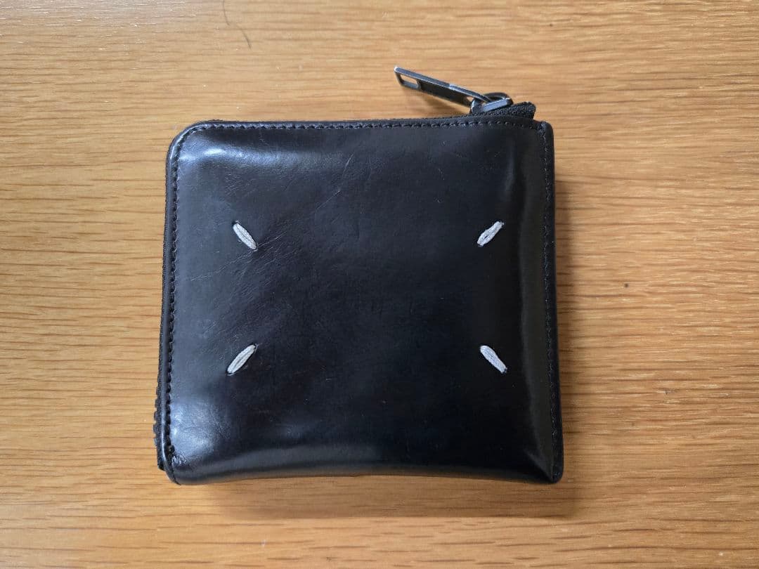 Maison Margiela Rare Leather L-Shaped Round Zip Wallet